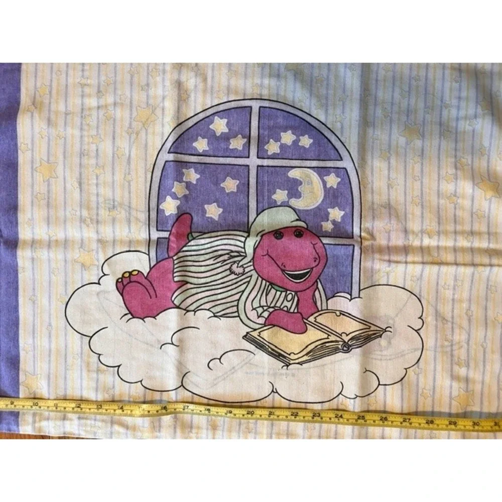 Vintage 1994 Bedtime with Barney pillowcase Bibb company